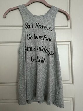 Wildfox Gray Tank Top with Black Graphic